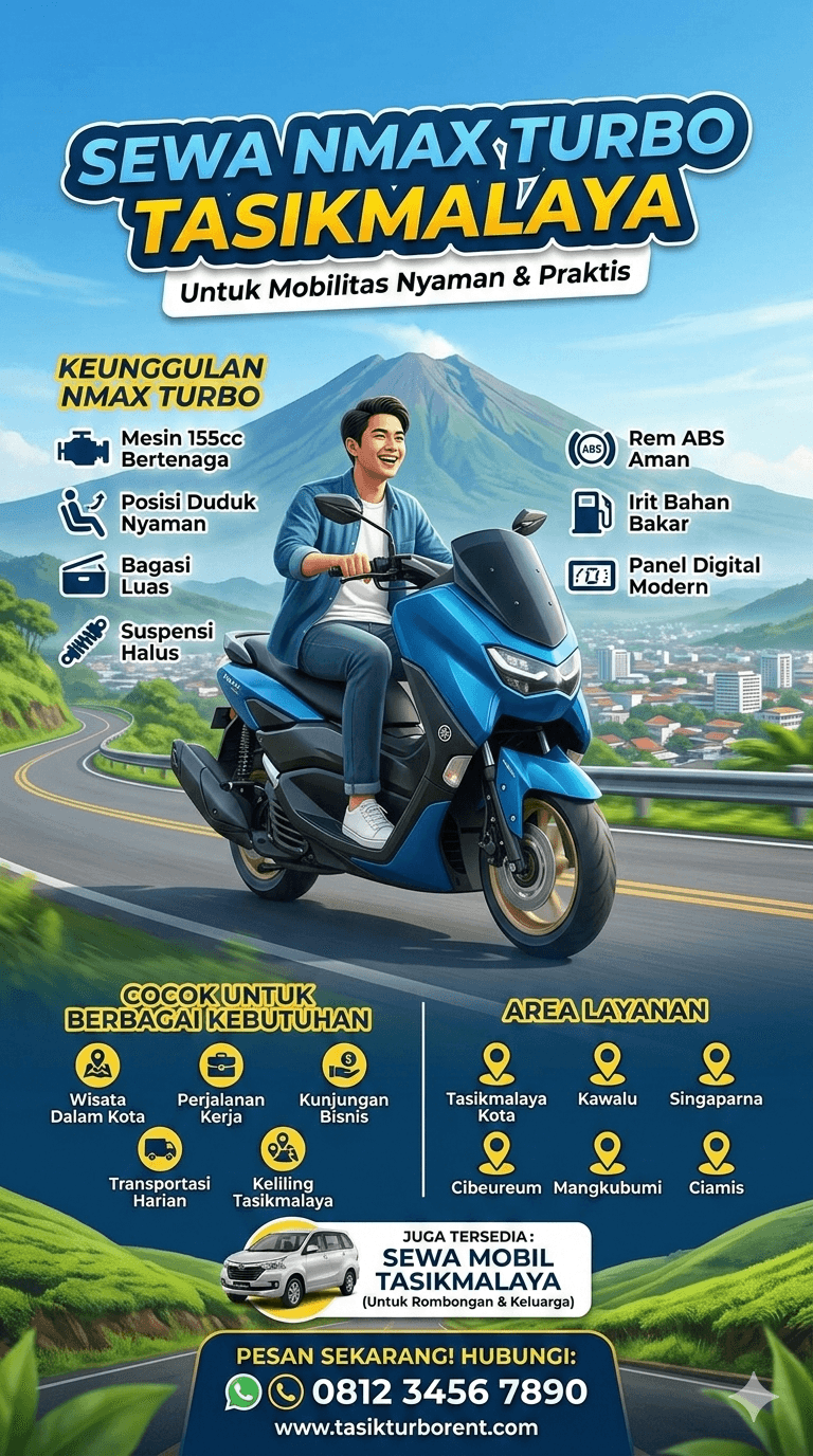 Sewa NMAX Turbo Tasikmalaya untuk Perjalanan Praktis dan Nyaman
