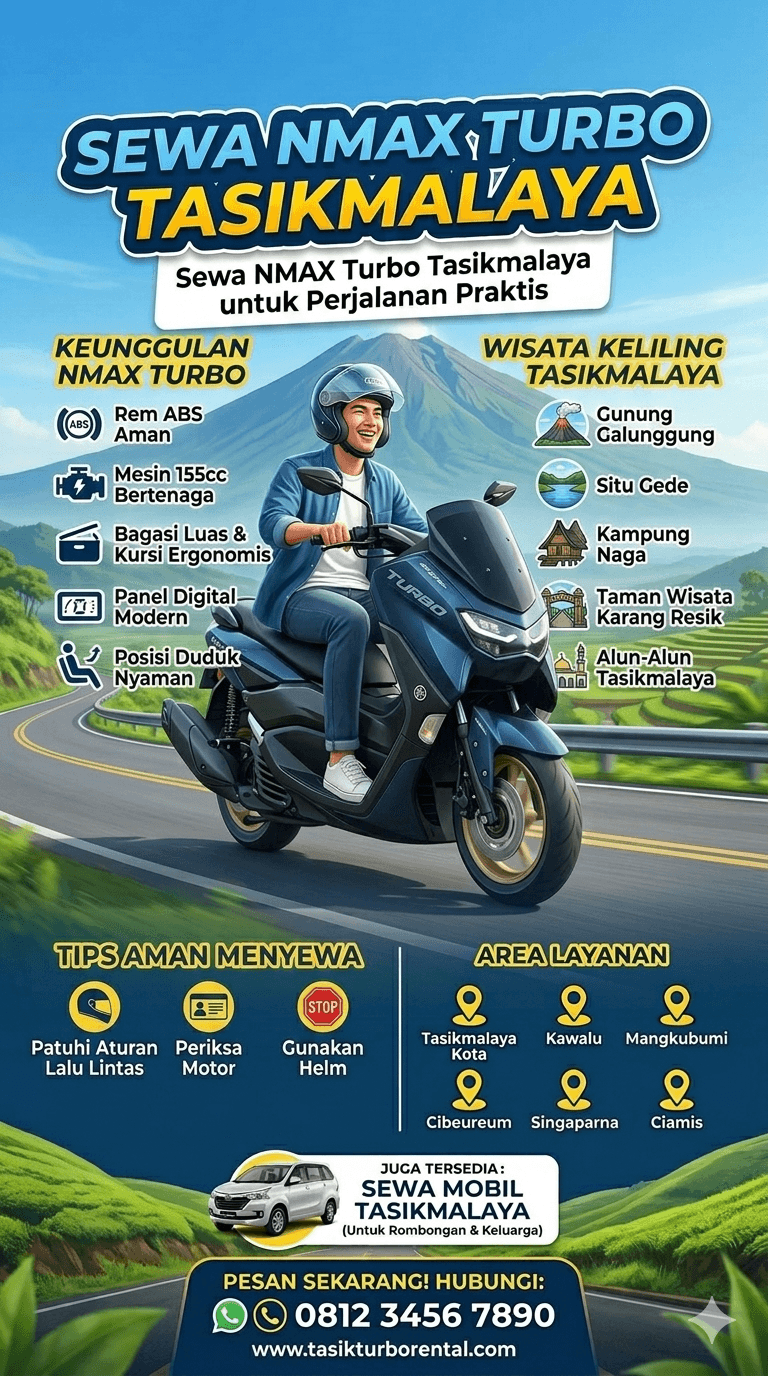 Sewa NMAX Turbo Tasikmalaya untuk Mobilitas Harian dan Wisata